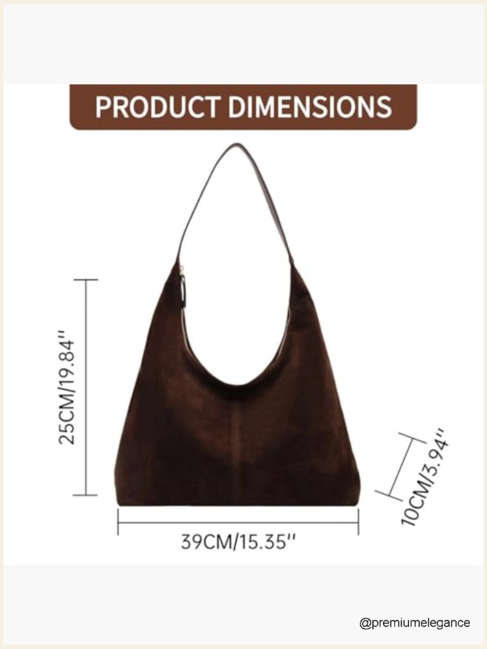 Classic Black Suede Hobo Bag - Minimal Shoulder Tote - Picture 5 of 7